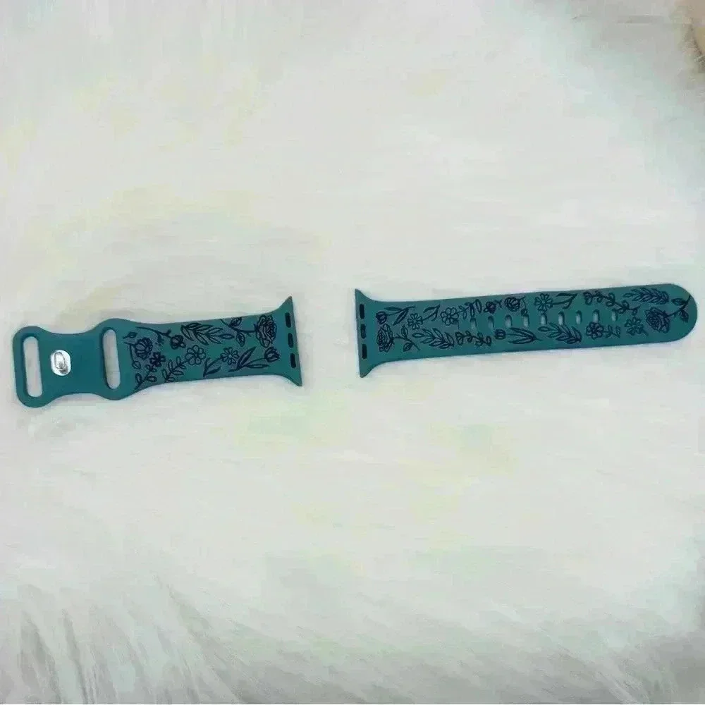 New Floral Design Apple Watch Bands 38mm 40mm 41mm in willow green